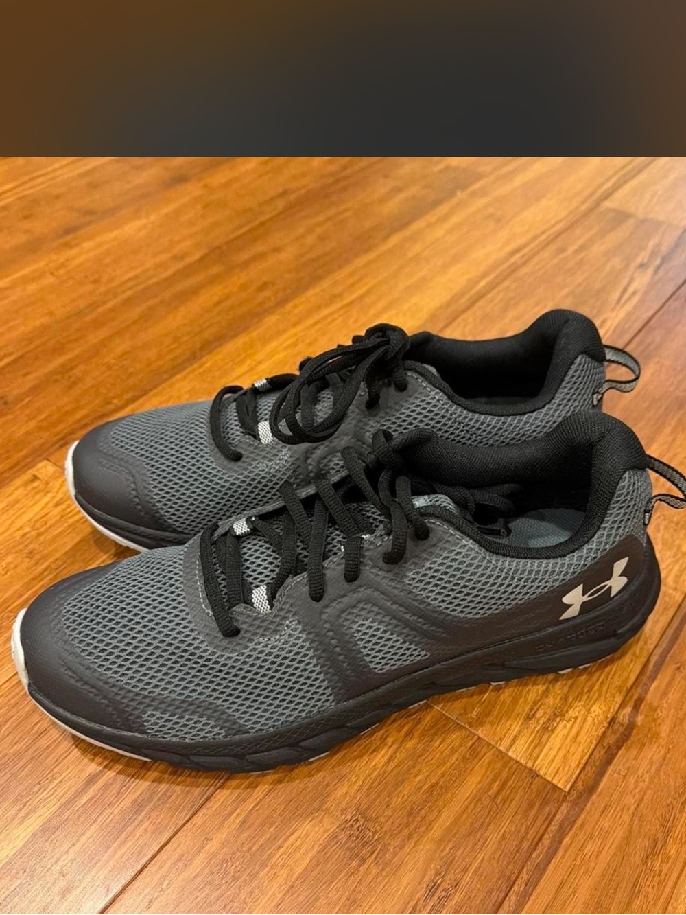 Under Armour Men’s Gray and Black Athletic Running Shoes